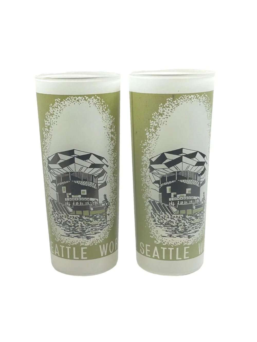 Vintage 1962 Seattle World's Fair Hydro-Electric Exhibit Glasses - Set of 2